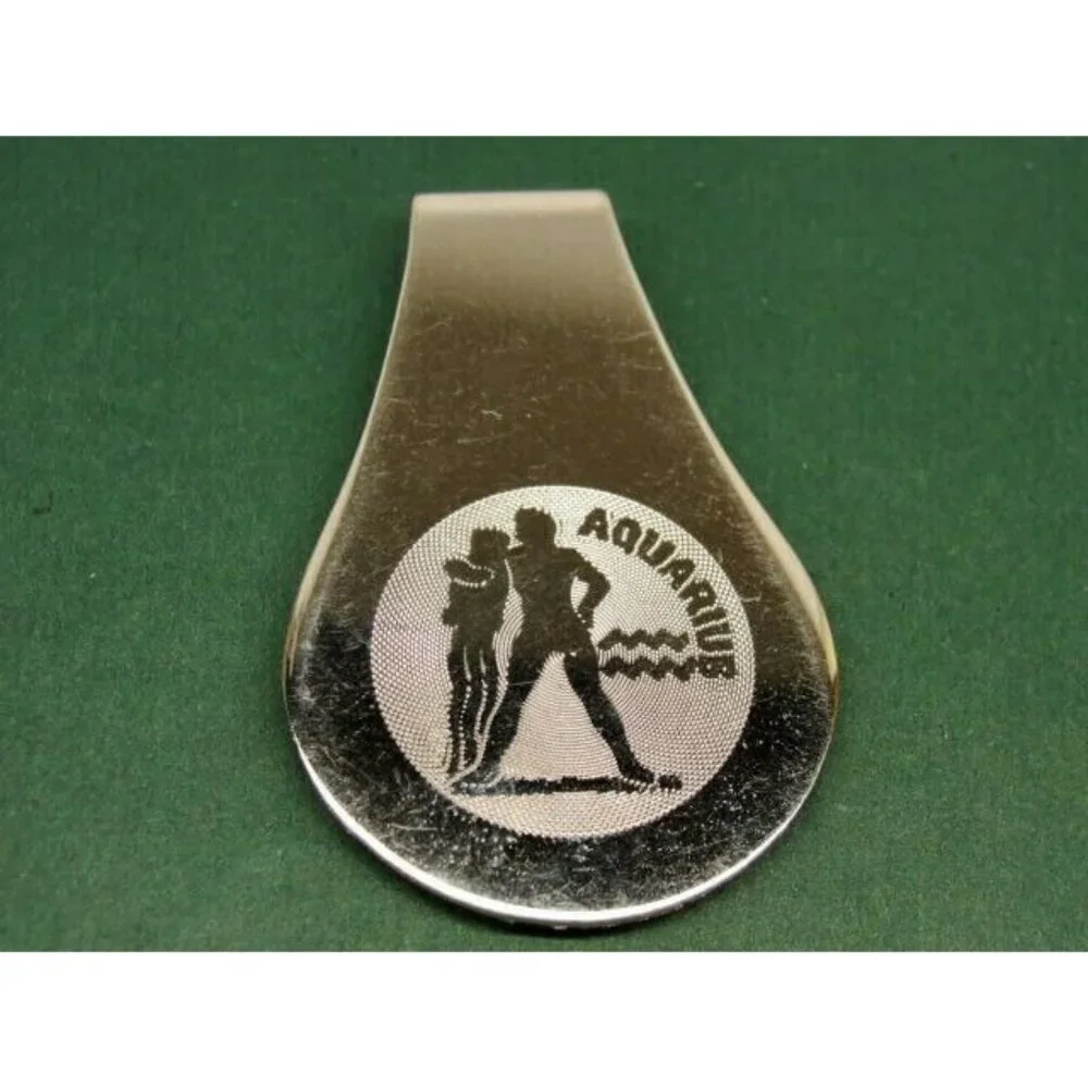 Dante Money Clip Aquarius Stainless Steel Wallet Credit Card Cash ID Holder